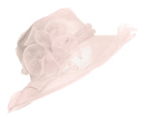 Kerry Large Organza Hat , Main Colour - Fuchsia Hot Pink