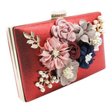 Flower and Bead Clutch Bag, Colour: - Gold