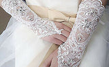 Delicate Long Lace Gloves , Main Colour - White