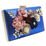 Flower and Bead Clutch Bag, Colour: - Gold