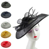 Selena Extra Large Hat Fascinator, Main Colour - Mustard