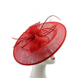 Selena Extra Large Hat Fascinator, Main Colour - Red