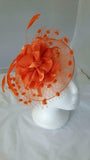 Katie Satin Flower & Feather Hat Fascinator, Main Colour - Ivory