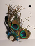 Mollie Peacock Feather Fascinator Hair Clip