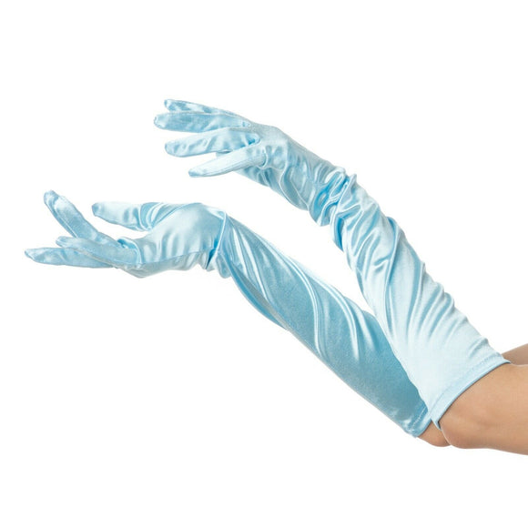 Elegant Long Finger Gloves , Main Colour - Baby Blue