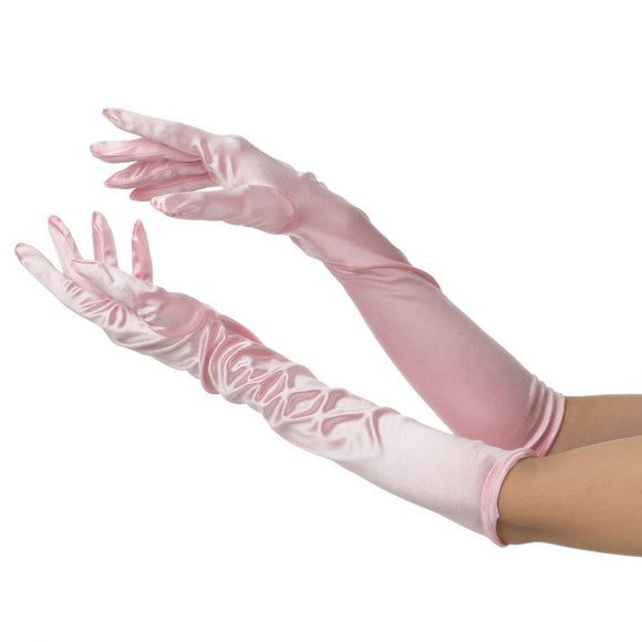 Elegant Long Finger Gloves , Main Colour - Baby Pink