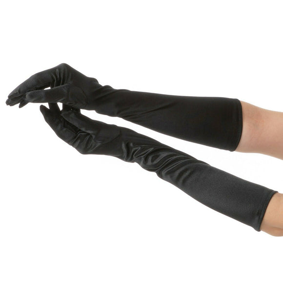 Elegant Long Finger Gloves , Main Colour - Black