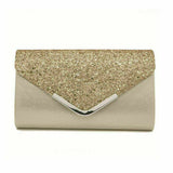 Sparkly Lace Envelope Clutch Bag , Colour - Gold