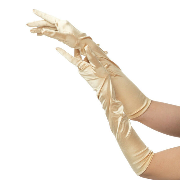 Elegant Long Finger Gloves , Main Colour - Gold