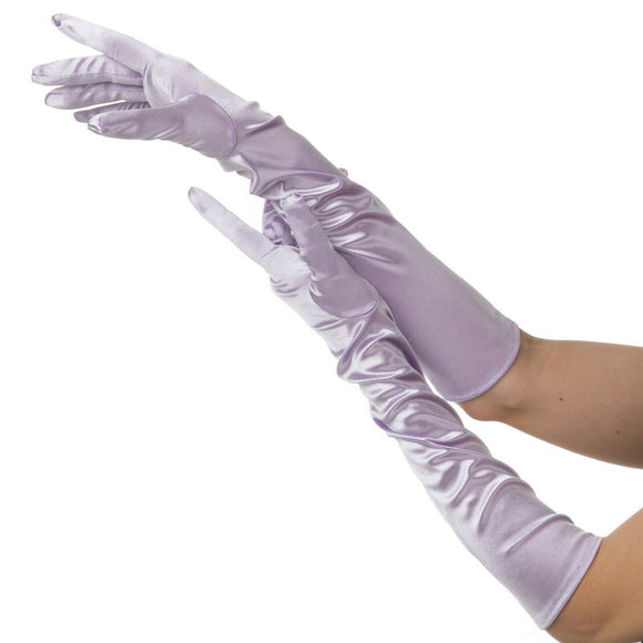 Elegant Long Finger Gloves , Main Colour - Lilac