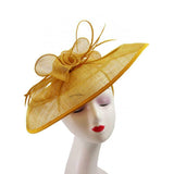 Selena Extra Large Hat Fascinator, Main Colour - Mustard