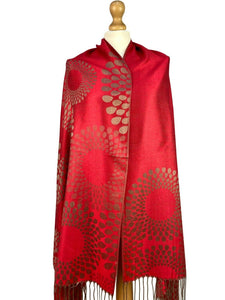 Alisia Pashmina Style Wrap, Colour - Red