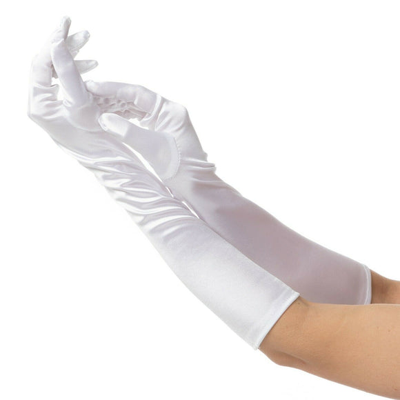 Elegant Long Finger Gloves , Main Colour - White