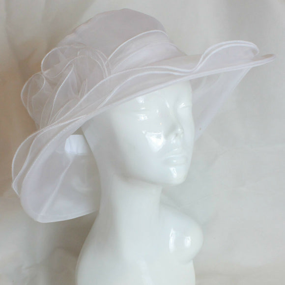 Kerry Large Organza Hat , Main Colour - White